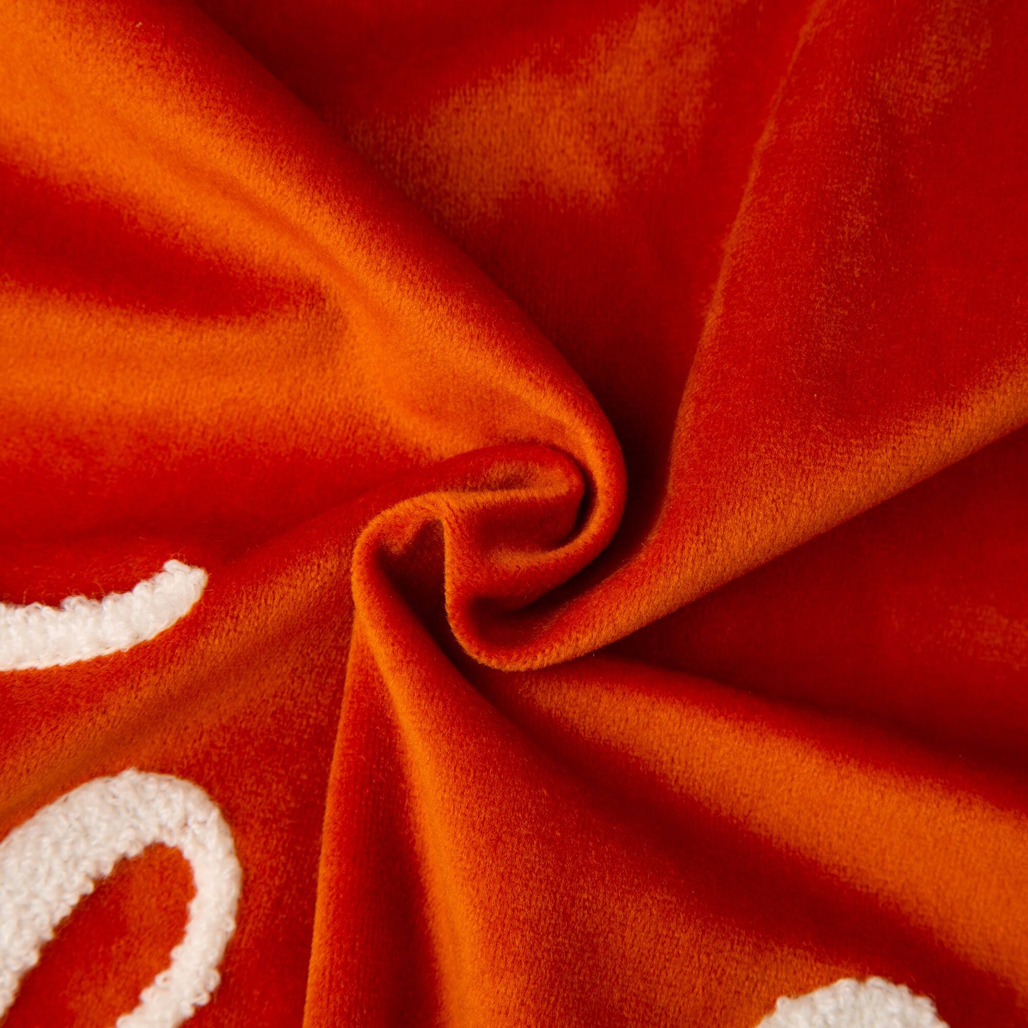 Glitzhome® Orange Velvet Thankful Pillow Cover